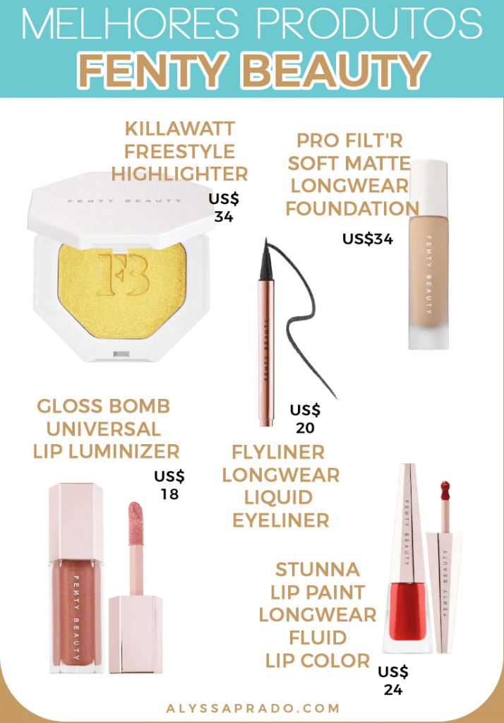 Conheça os melhores produtos da Fenty Beauty e de outras marcas de maquiagem dos Estados Unidos!
