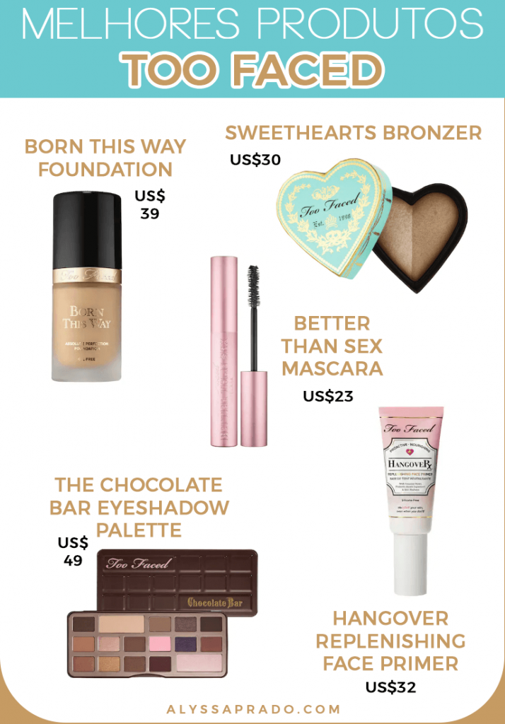 Veja os melhores produtos da Too Faced e de outras marcas de maquiagem dos Estados Unidos