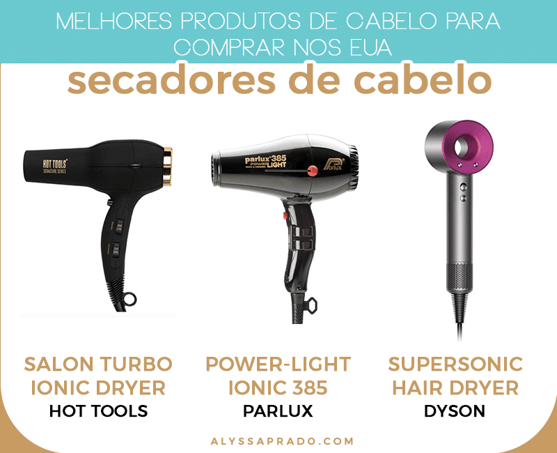 Os melhores secadores de cabelo para comprar nos Estados Unidos! Veja esses e outros produtos de cabelo para comprar nos EUA nesse post!