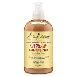 The Shea Moisture Strengthen Conditioner will nourish your hair while keeping it shiny! One of the best hair products to buy in the USA!