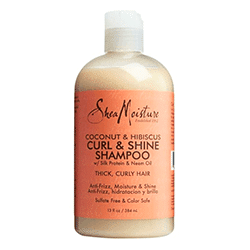 Your curls will look clean and moisture with the Shea Moisture coconut shampoo!