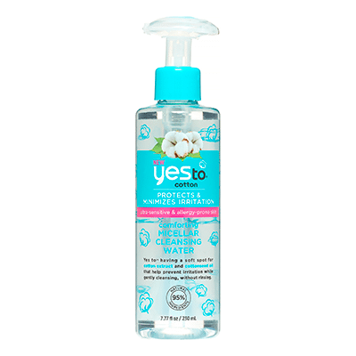 Yes to Cotton Micellar Water will easily remove your make up!